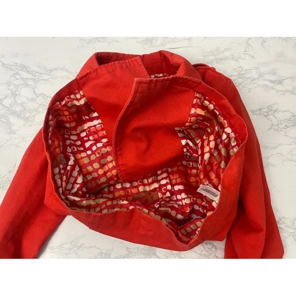 GAP Women Red Double Breasted Lined Coat Size XS Cotton Long Sleeve Jacket M1‌‌‌ - Picture 6 of 6